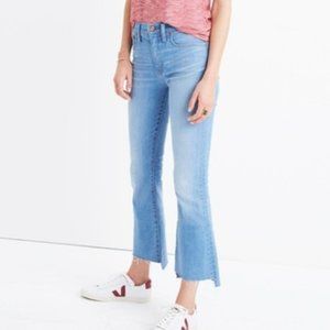 Madewell The Cali Demi-Boot Medium Wash Blue Jeans Fray Step Hem size 28